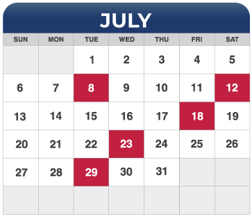 July Calendar July Calendar