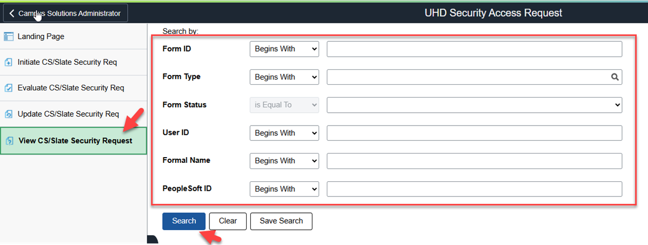 Search for forms awaiting approval - screen capture Search for forms awaiting approval - screen capture